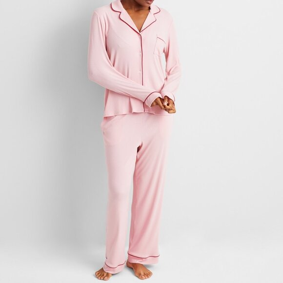 #45 State of Day Women's 2-Pc. Packaged Ribbed Notched-Collar Pajamas Set - Picture 1 of 2